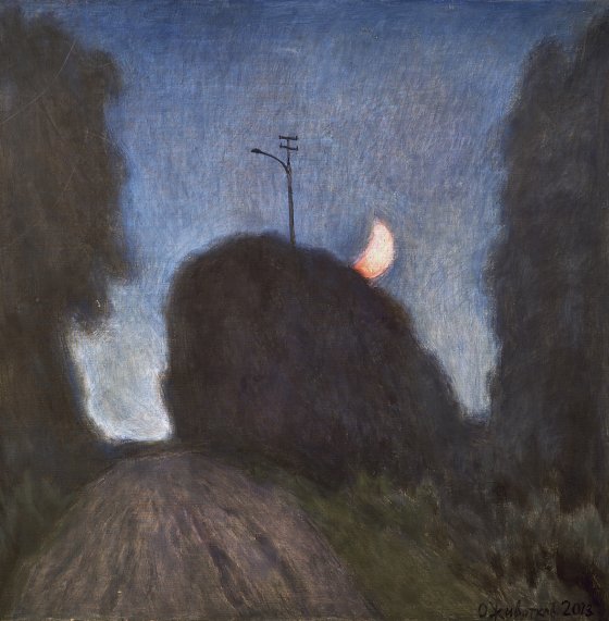 Oleh Zhivotkov, Black trees and red moon, 2013, Imagine Point