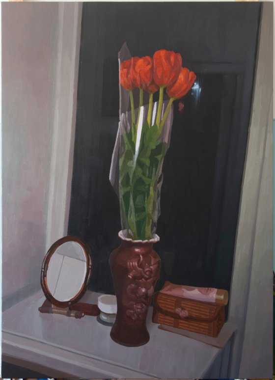 Юрій Пікуль, Тюльпани у коричневій вазі, 2020, Imagine Point